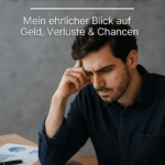 Nachdenklicher Mann mit Finanzunterlagen – Symbolbild für Chancen und Verluste beim Investieren