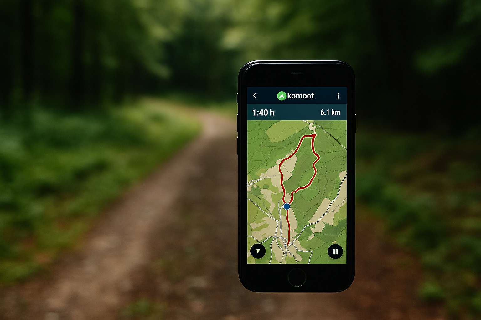 Warum ich Komoot den Rücken kehre – Navigationssymbol auf Smartphone