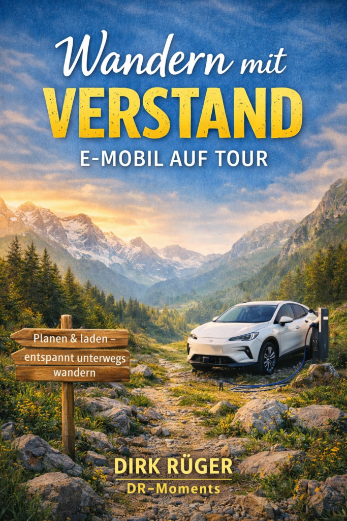 Cover des E-Books E-Mobil auf Tour von Dirk Rüger über Wandern mit dem E-Auto und entspannte Tourenplanung